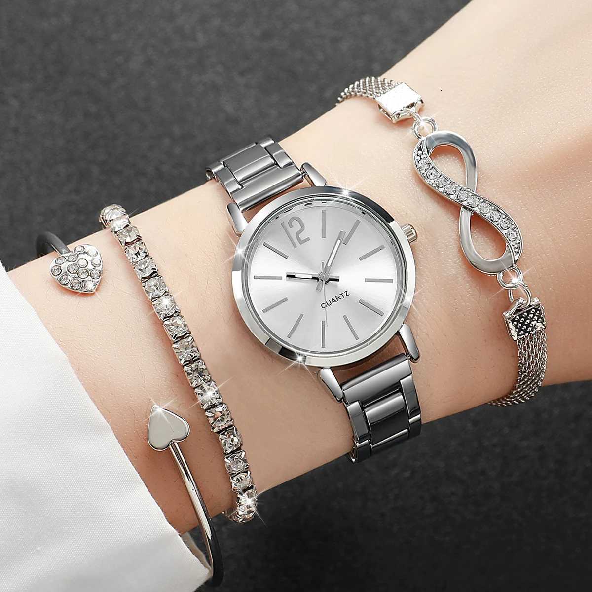 4pcs/set Wens Light Luxury Elegant Quartz Temperament Watch Casual Sports Style Quartz Watch With Bracelet (Box Not Included) X250726