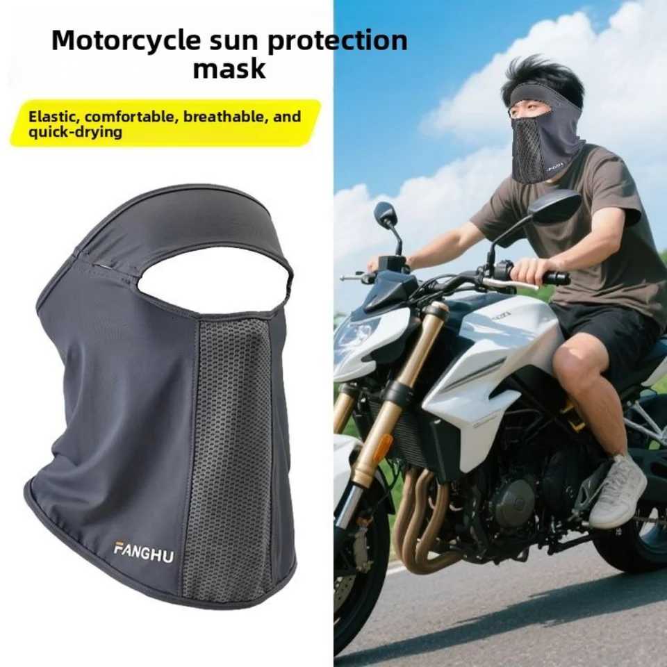 Anti-UV Full Face Mask Silk Cycling Face Cover Breathable Neck Gaiter Face Mask Motorcycle Running Cooling Sunscreen Mask Z250725