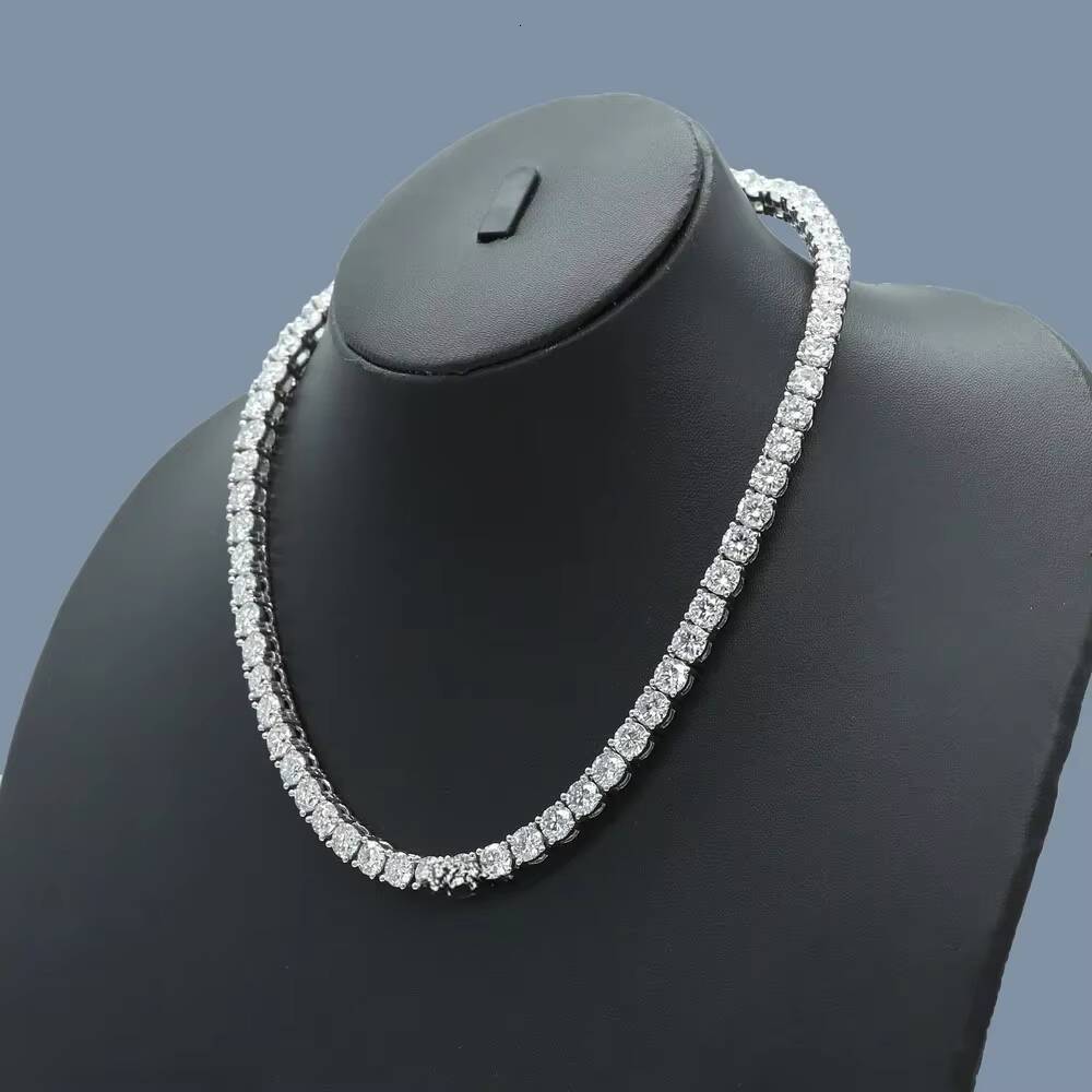 Chain With Moissanite White Gold And Round Brilliant Cut Moissanite Diamonds link Bracelets Diamond Jewelry Chain