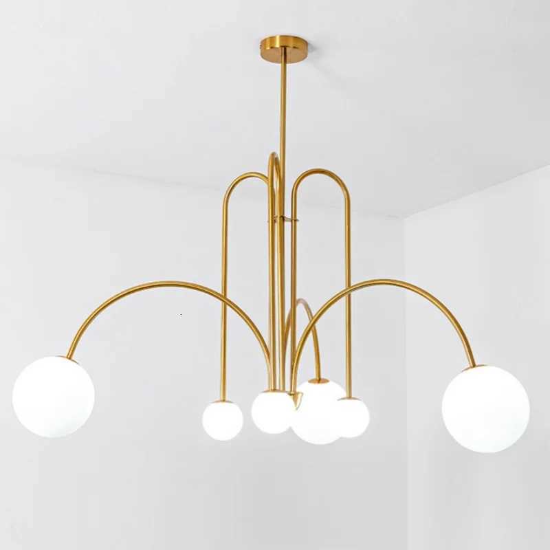 Geometric Modern LED Ceiling Chandeliers Danish Design Simple Glass Ball Hanging Lamps for Living Dining Room Home Decor XJ250725