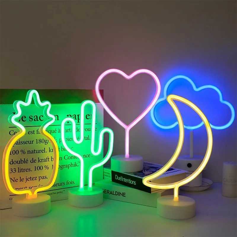 USB LED Neon Sign Light Holiday Flamingo Night Lamp Xmas Party Wedding Decoration Home Gift Cloud Heart Neon Light XJ250725