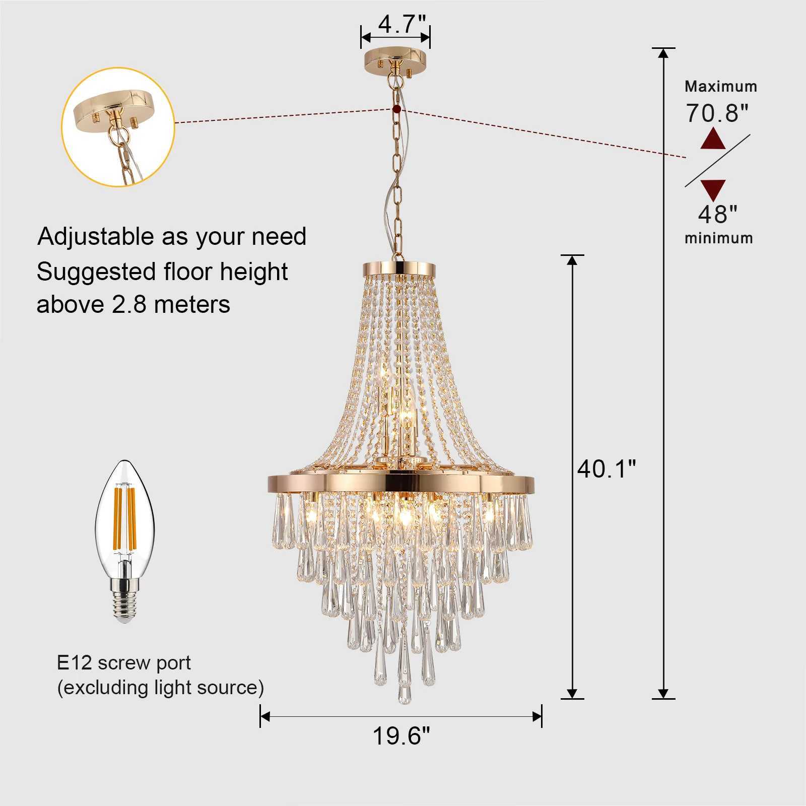 Large Luxury Gold Crystal Chandelier Dazzling K9 Crystals Superior Metal Finish Ideal for Chic Decor XJ250725