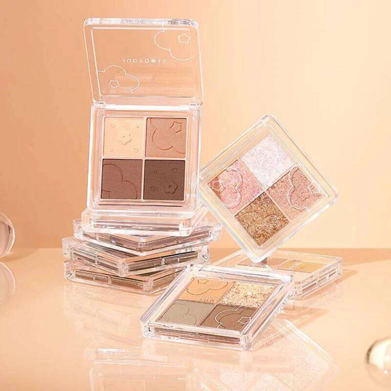 Judydoll Four Eyeshadow Creamy Tea Earthy Matte Colour Make Up Eye Shadow Palette Gliter For Eyes