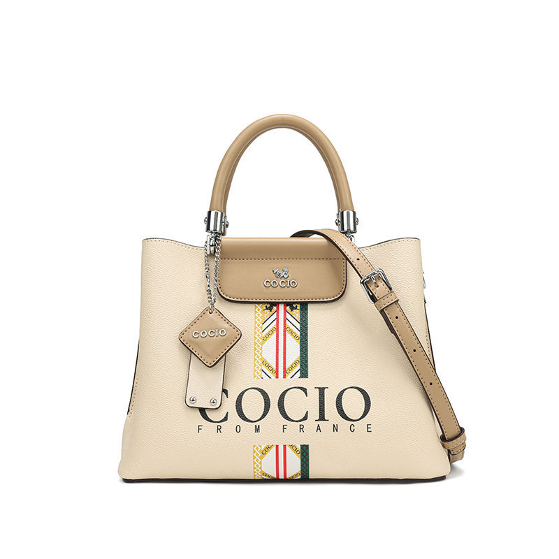 COCIO designer bag New high-quality genuine leather handbag versatile temperament multi compartment casual Boston bag for women