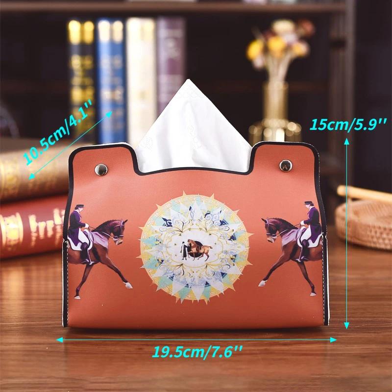 Designer Luxury Retro Furniture Tissue Box PU Leather Napkin Holder Desktop Bedroom Coffee Table Paper Drawer Leather Car Universal Organizer