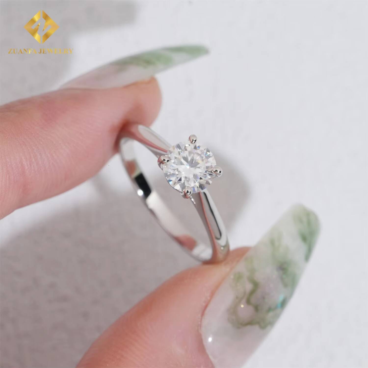 GRA Certificate Custom 925 Sterling Silver Fine Jewelry Engagement Ring Fashion Moissanite Ring for Women