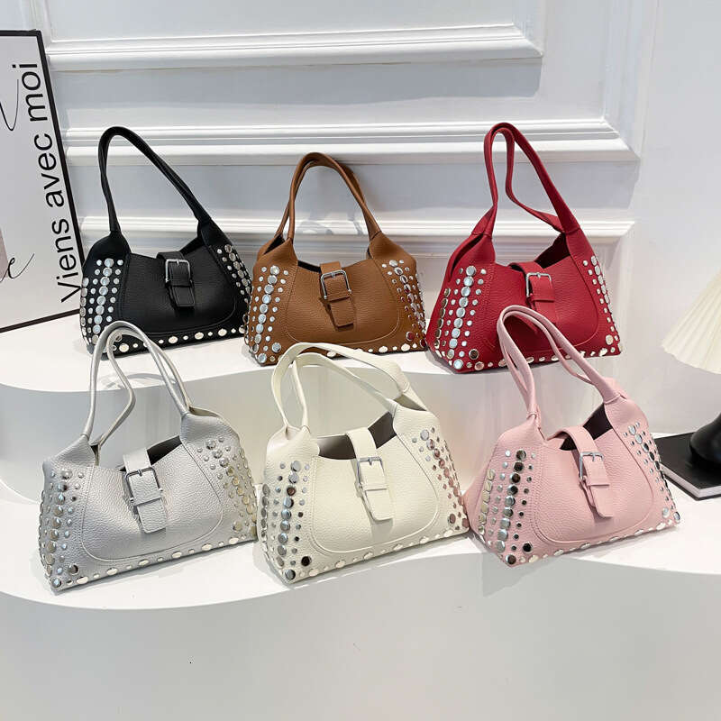 2025 New Y2K Style Women's with Rivets, Underarm Bag, Elegant Niche Large Capacity Commuter Shoulder Bag