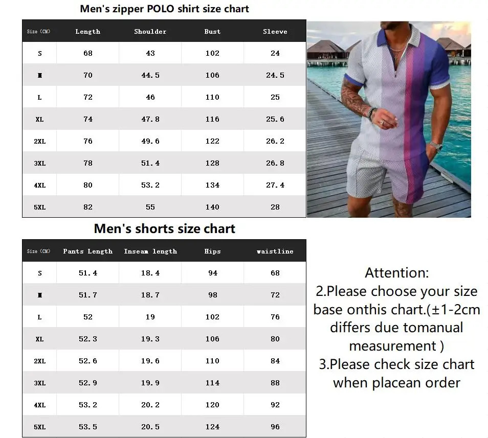 Summer Beach Vacation Mens Polo Shirt Set Casual Zipper Short-Sleeved Shirt Shorts Two-Piece Fashionable Mens Clothing 250725