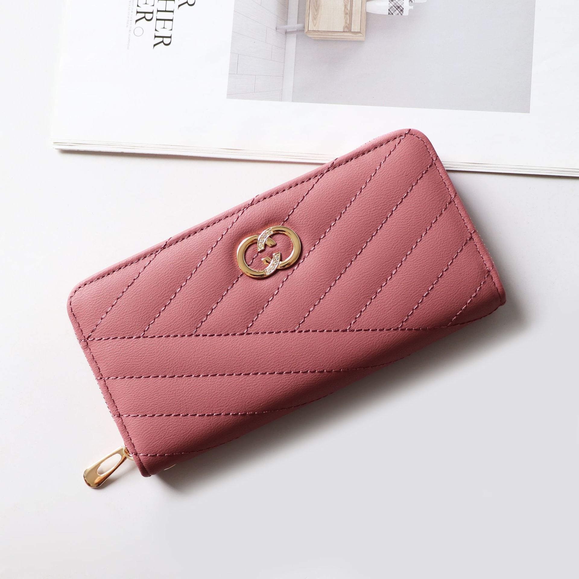Free Shipping 2025 Summer New Designer Bags Women's Long Zipper Wallet Ladies' Purse Phone Bag Large Capacity Clutch Manufacturer Supply Hig