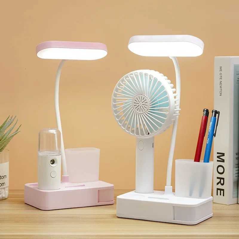 Rechargeable Table Lamp for Study Desk Lamp Reading Light Led Table Light with Fan Led Clock Display Reading Lamp XJ250725