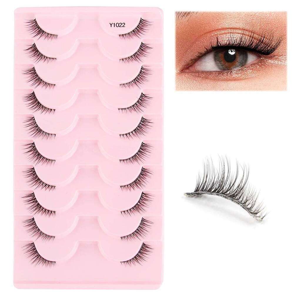 3/10Pairs Half False End Extension Wispy Cat Eye Look Natural Short Accent Lashes Makeup Faux Mink Fake Eyelashes X250725