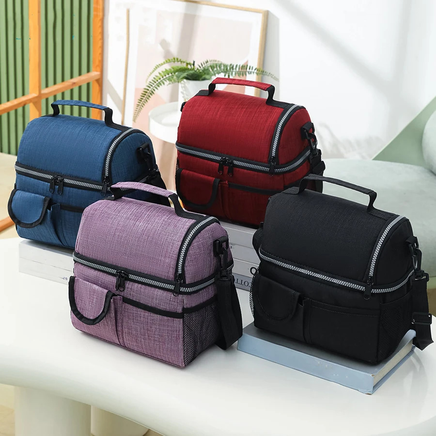 10L Portable Thermal Lunch Bag Food Box Durable Waterproof Office Cooler Lunch Box Ice Insulated Case Camping Oxford Dinner Bag 250723