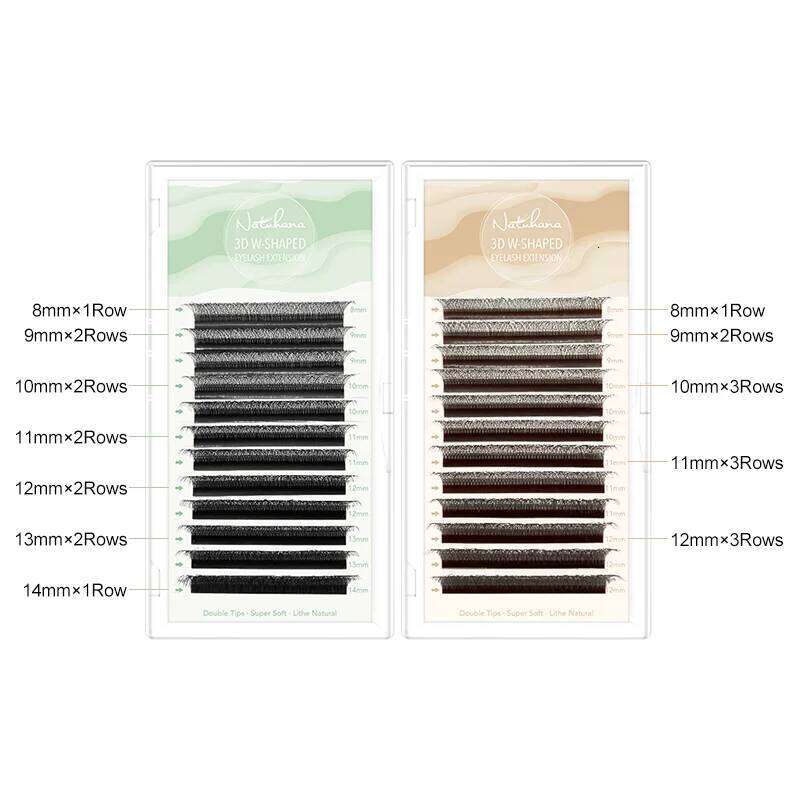 NATUHANA 3D 4D 5D W-Shaped Extension C D L LU(M) Curl Colorful Lashes High Quality Clover W Brown Shape Eyelash X250725