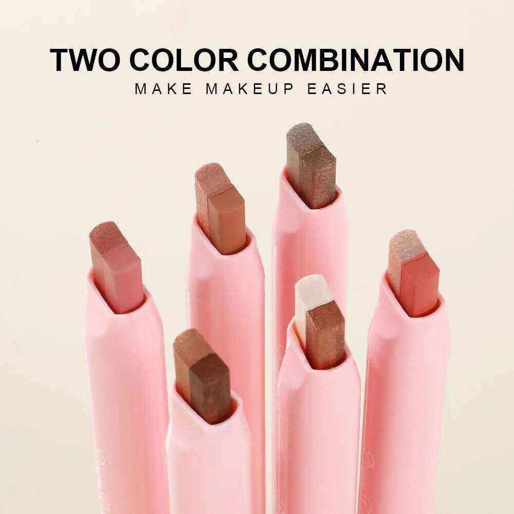 Metallic Grey Sier Eyeshadow Eyeliner Pencil Long-lasting Silkworm Highlighter Pen Two-color Shimmer Gradient Eye Shadow Stick X25072