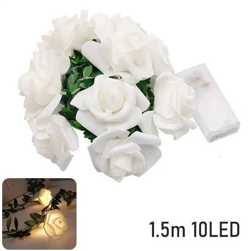 1PC 10 LED Rose Flower String Lights Battery Powered Flower Rose Night Lamp For Wedding Valentines Day Party Garland Decoration XJ250725