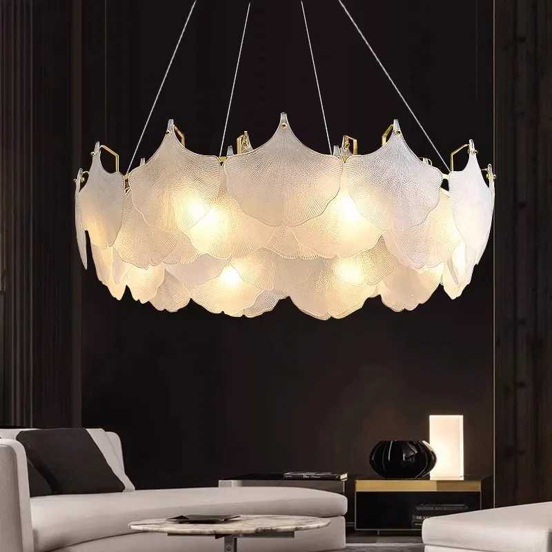 Modern Luxury Lustre Led Glass Chandelier Living Dining Room Circle Pendant Lights Indoor Decoration Home Hanging Lamps Lighting XJ250725