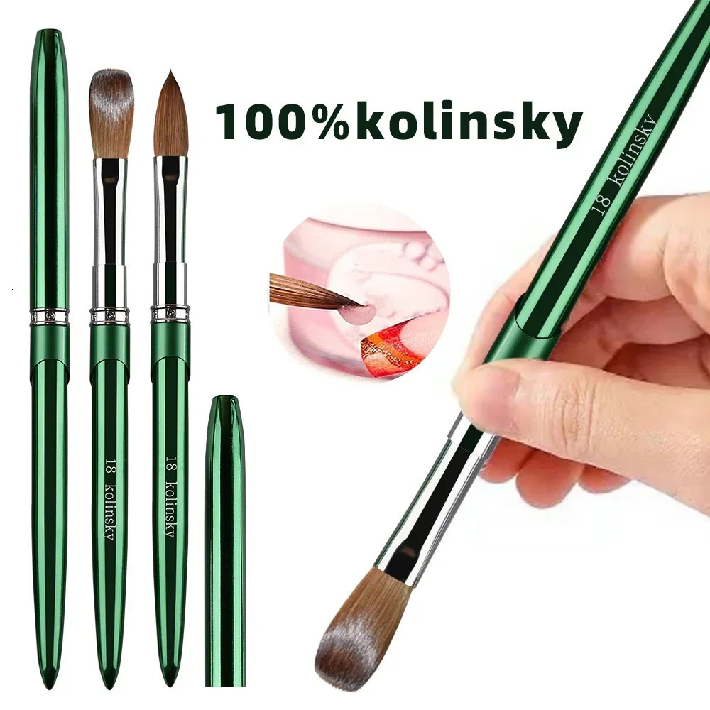 High Quality Kolinsky Acrylic Nail Brush Product Metal 100% Pure Kolinsky Brush for Acrylic Nails Sizes 2-18 Nail Tool 250716