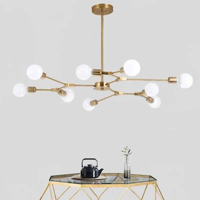 Modern Magic Bean Chandelier Personality Simple Atmospheric Living Room Lamp Molecular Branch Bedroom Electroplating ChandelierXJ250725