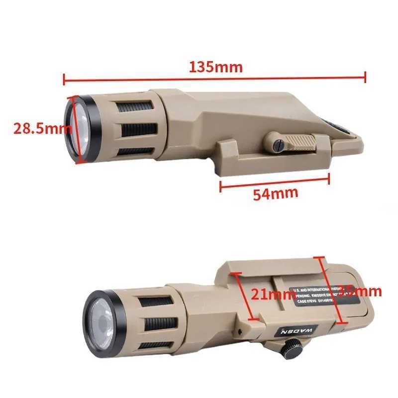 WADSN WML Long Tactical Flashlight Hunting Scout Pistol Gun Accessory Constant-on/Momentary-on/Strobe Fits 20MM Rail W250722