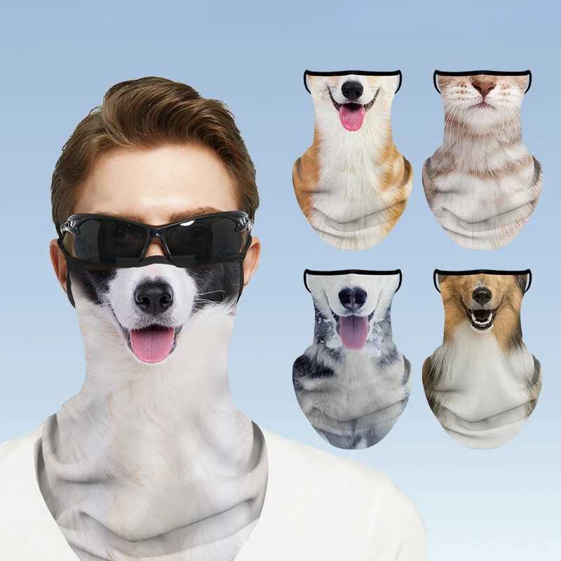 1pc 3D Cat Dog Cute Animal Balaclava Motorcycle Hat Summer lce Silk Breathable Bandana Cycling Running Face Mask Cover Scarf Z250725