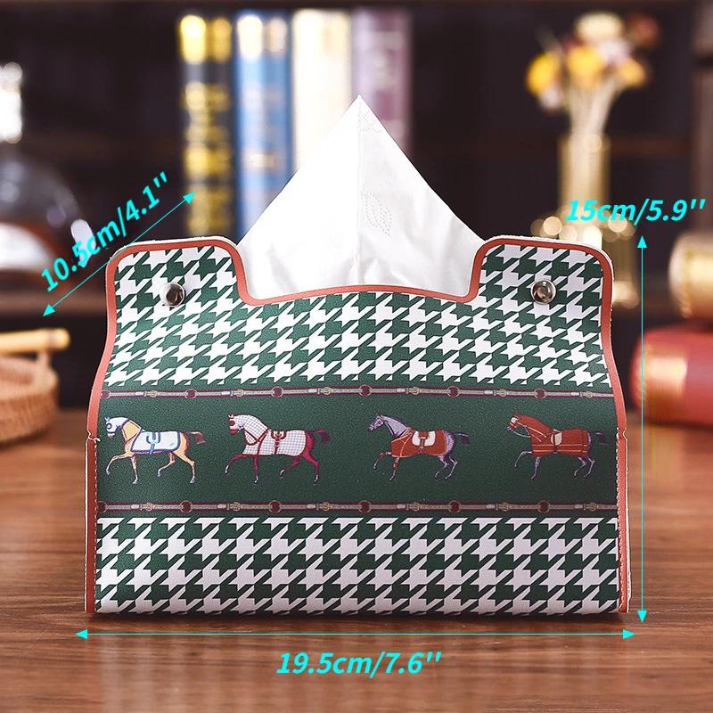 Designer Luxury Retro Furniture Tissue Box PU Leather Napkin Holder Desktop Bedroom Coffee Table Paper Drawer Leather Car Universal Organizer