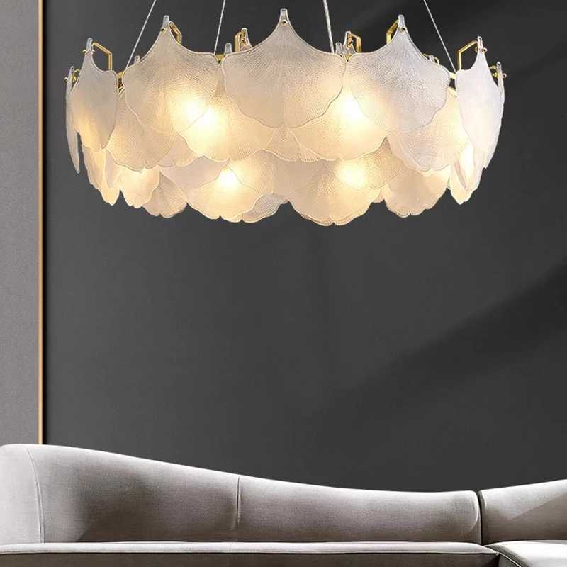 Modern Luxury Lustre Led Glass Chandelier Living Dining Room Circle Pendant Lights Indoor Decoration Home Hanging Lamps Lighting XJ250725