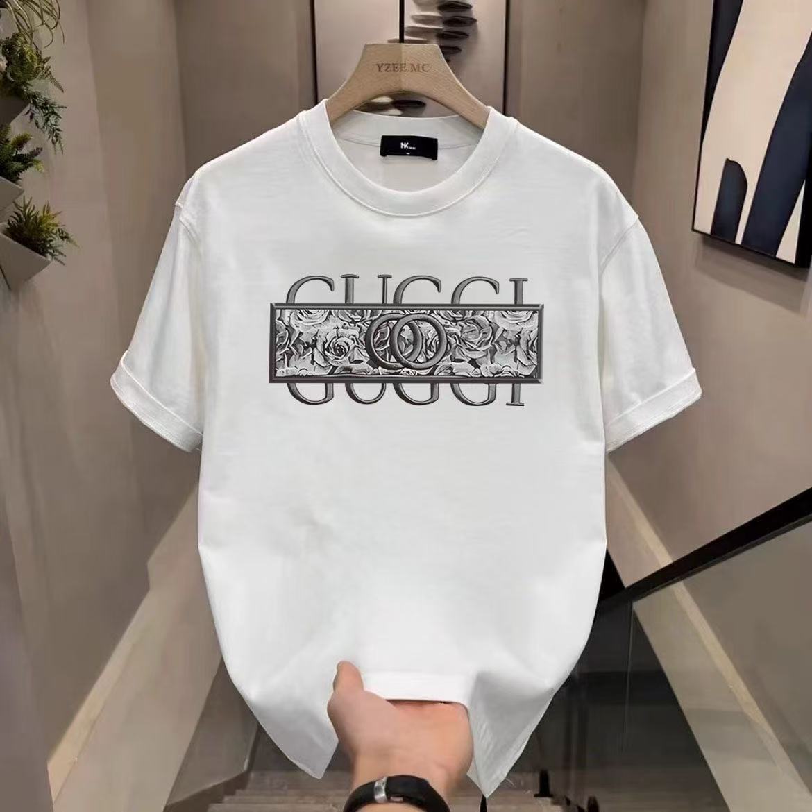 Free Shipping 2025 Embroidered Floral & Letter Luxury T-Shirt, Designer Inspired Short Sleeve Tee, Versatile Stylish Summer Top