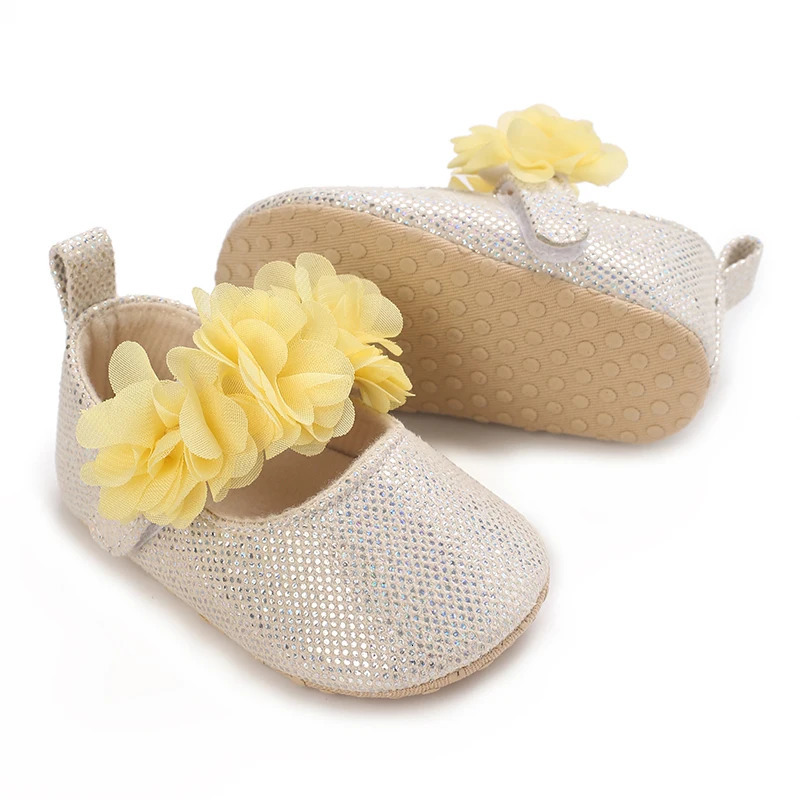 Baby Girl Flower Decoration First Soft Cotton Bottom AntiSlip Solid Color Princess Shoes Walking 018M 250725