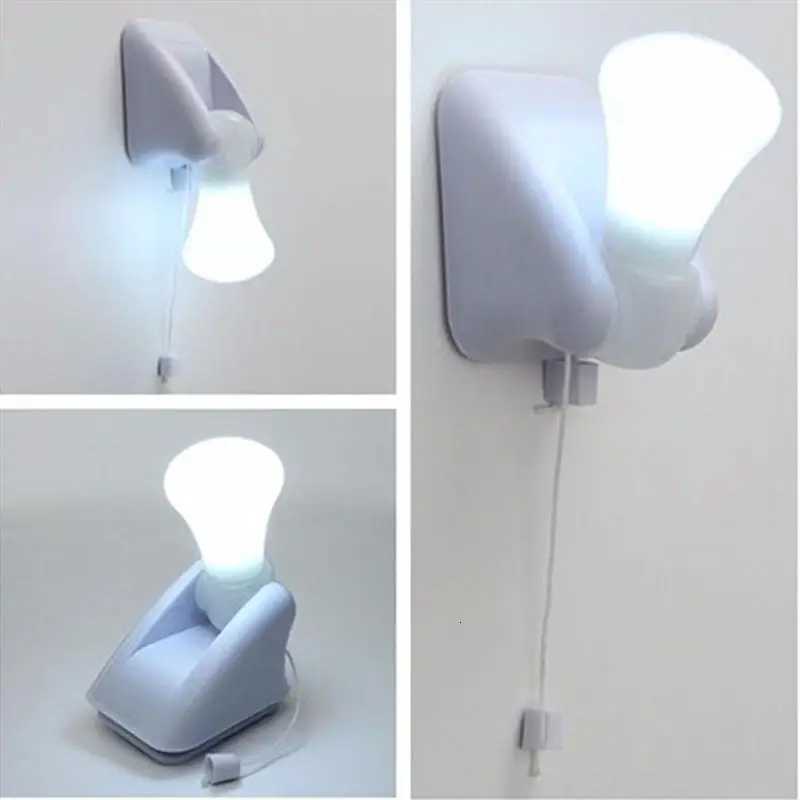 LED Pull Cord Wall Night Lights Cabinet Closet Table Lamp Self Adhesive Bulb For Home Toilet Bedroom Lighting Battery Operated XJ250725