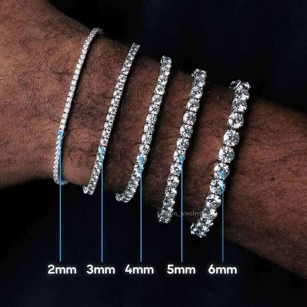Top Sales Sier Moissanite Tennis Chain for Men 3mm 4mm 5mm VVS Link Necklace Dia Chains