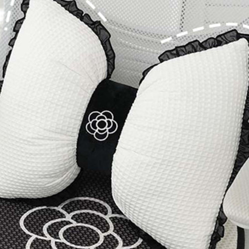 Waffle Bowknot Cushion Lace Edge Support Summer Cool Breathable Comfortable Waist Support Girly Living Room Pillow 250726