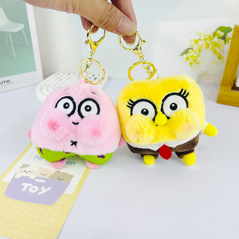 Cute Creative Dudu SpongeBob Patrick Star Plush Pendant Cartoon Keychain Doll Backpack Decoration 250726