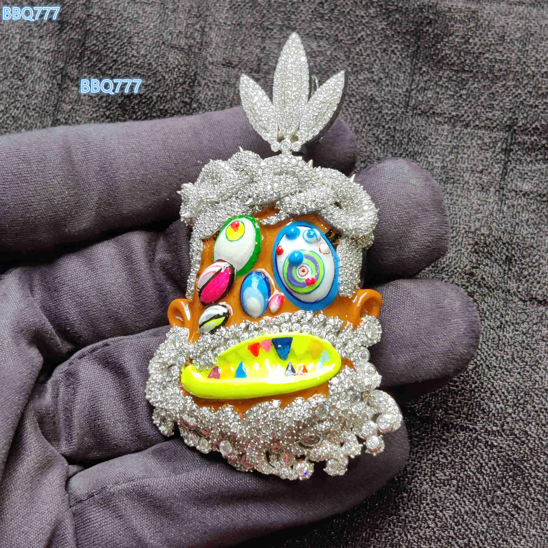 Custom 7.20 Ct Diamond Pendant 925 Silver Iced Out VVS Moissanite Pendant Faced Mossanite Jewelry Gift for Him