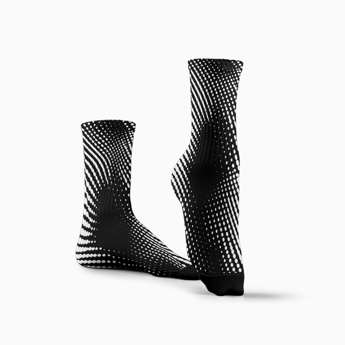 Black & White Geometric Tech Unisex Tube Designer Socks C092