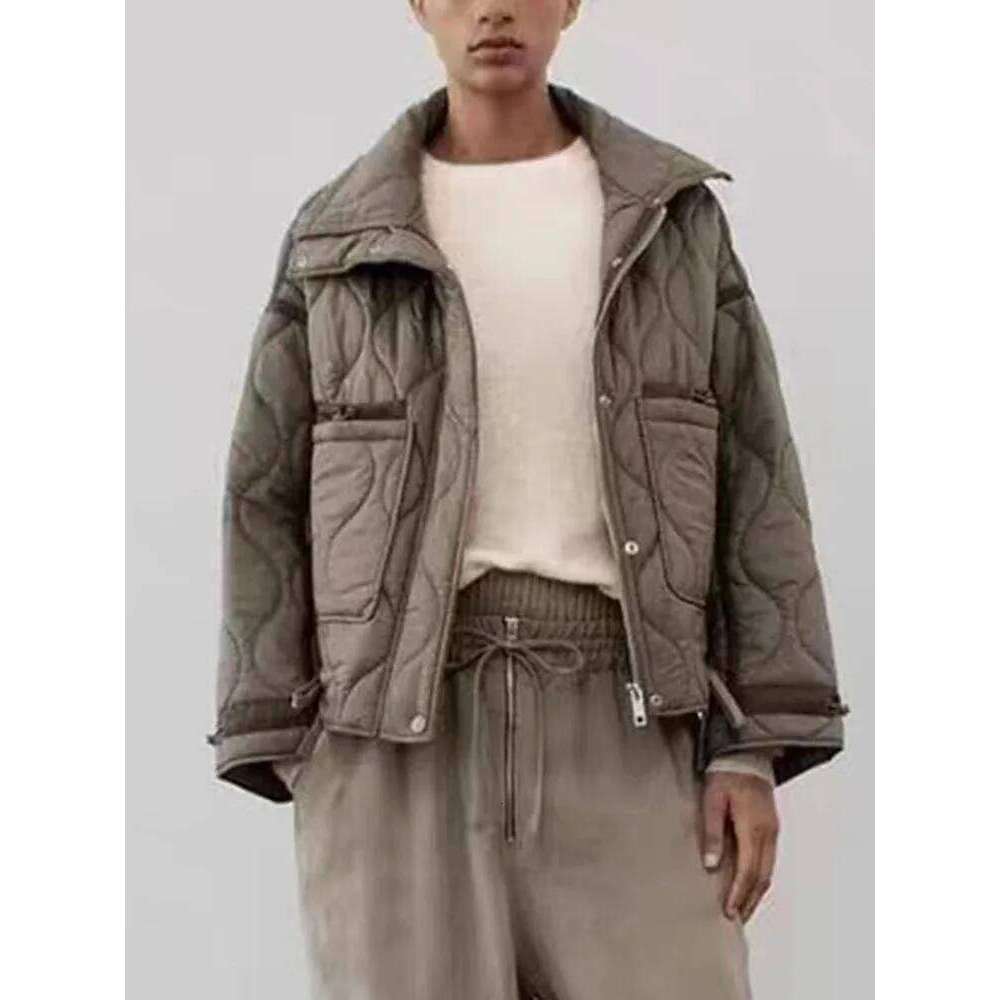 hoodie Women's New Fashion Warm Cotton Fall and Winter Standing Collar Long Sleeve Front Zipper with Buttons Vintage Jacket jacket