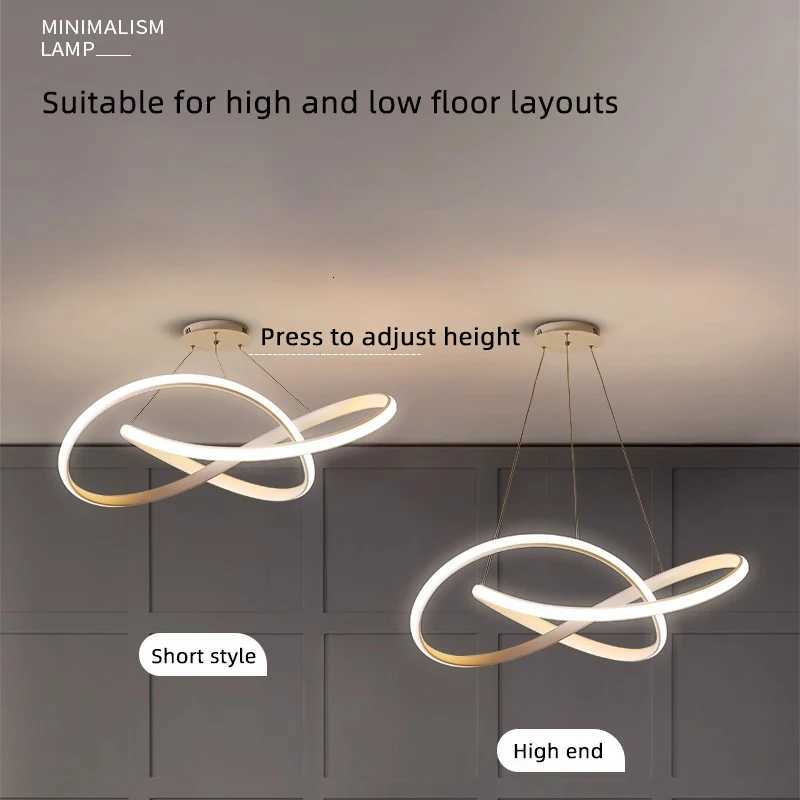 Modern Dining Room Pendant Lights Nordic LED Dining Table Ceiling Chandelier Living Room Home Indoor Bar Counter Hanging LampXJ250725