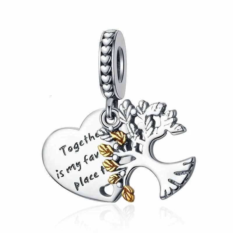 Hot Sale Fashion Bead Sparkling Family Tree Dangle Charm Fits Original 925 Sterling Silver European Bracelet Jewelry DIY Making XJ250726