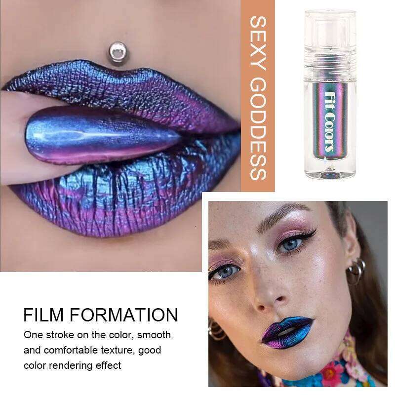Chameleon Eyeshadow Light to Highlight film forming Shadow Lipstick Liquid Eye Glitter Pallete