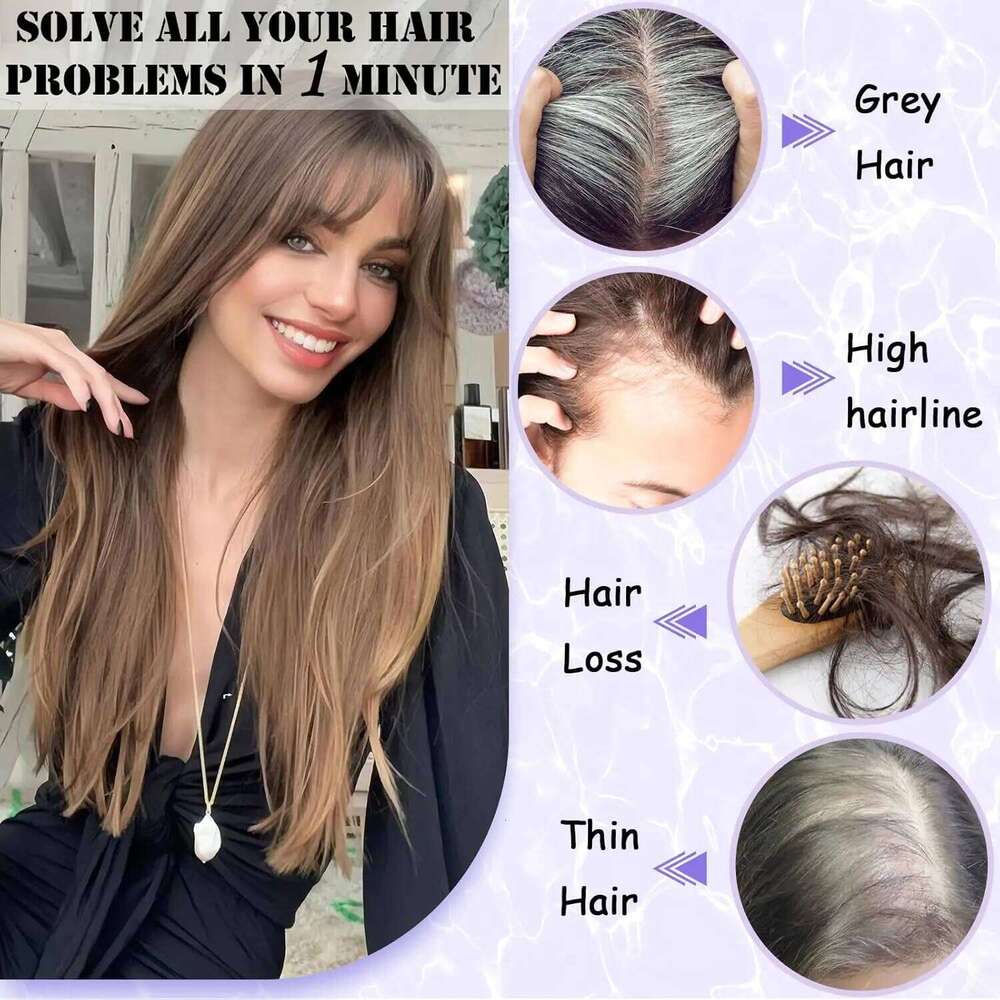 10 inch Blonde Topper with Air Bangs Silk Straight Pieces Platinum Natural 100% Remy Human Hair for Women Use