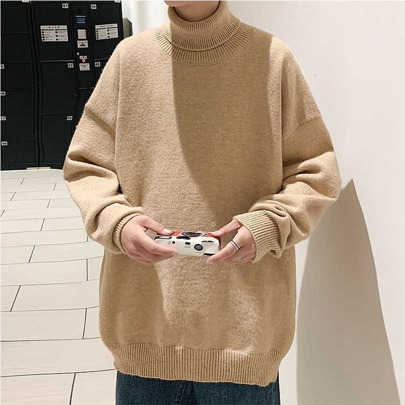Knitted Warm Sweater Men Turtleneck Sweater Mens Loose Casual Pullovers Bottoming Shirt Autumn Winter New Solid Color Pullovers Z250725