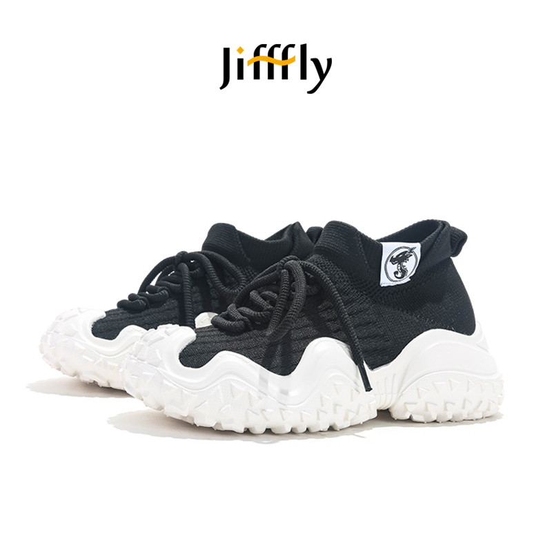 Jiffly Women's Fall/Winter '24 Net Mesh Breathable Socks Sneakers with Thick Soles