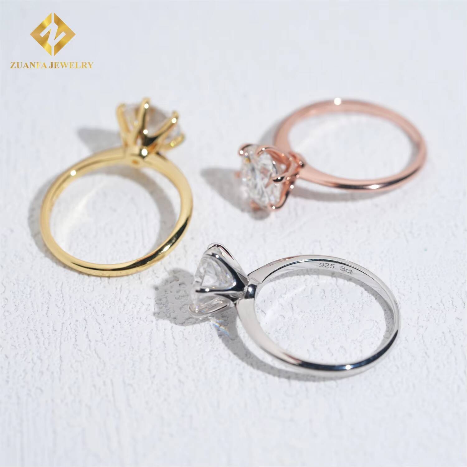 Custom Jewelry for Gift Moissanite 9.0 Engagement Ring Wedding Ring Moissanite 3ct Ring