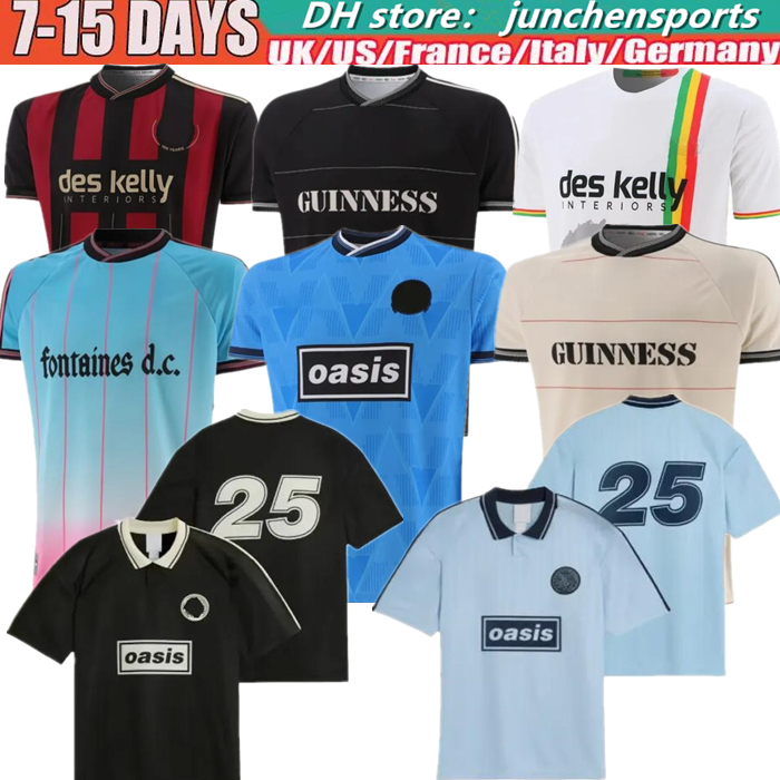 2025 Oasis Tour Jacquard Football Jersey Shirts Kit 25 26 Fontaines Dc Home Away Third Bohemians BLACK GUINNESS Soccer Jerseys 135th Anniversary Oasiss Live 888