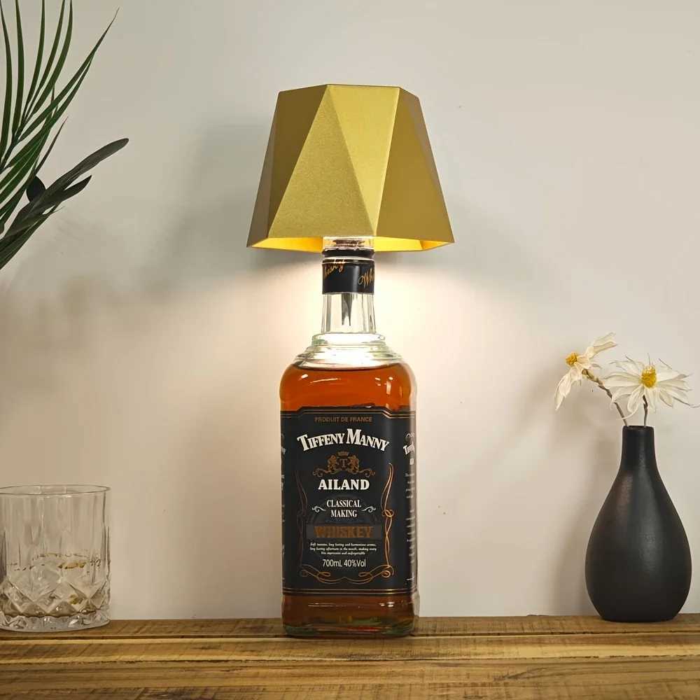 Wireless Bottle Table Lamp Touch Control of 3 Colors and Stepless Dimming Night Lamp For Bar Wine Bottles Decor Desk Lights XJ250725