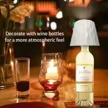 Modern Wireless Bottle Table Lamp Touch Control of 3 Colors and Stepless Dimming Night Lamp for Wine Bottles Decor Desk Lights XJ250725