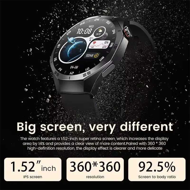 2025 New For Huawei GT5 Pro Smart Watch Men 1.52 AMOLED Screen GPS Trajectory Heart Rate Bluetooth Calls SmartWatch Waterproof X250726