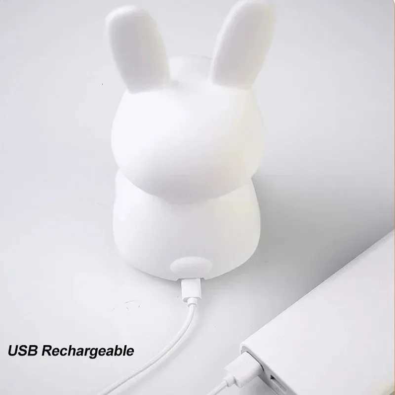 Gbingo LED Night Light Silicone Rabbit Touch Sensor Lamp Cute Animal Light Bedroom Decor Gift for Kid Table Lamp Home Decor XJ250725