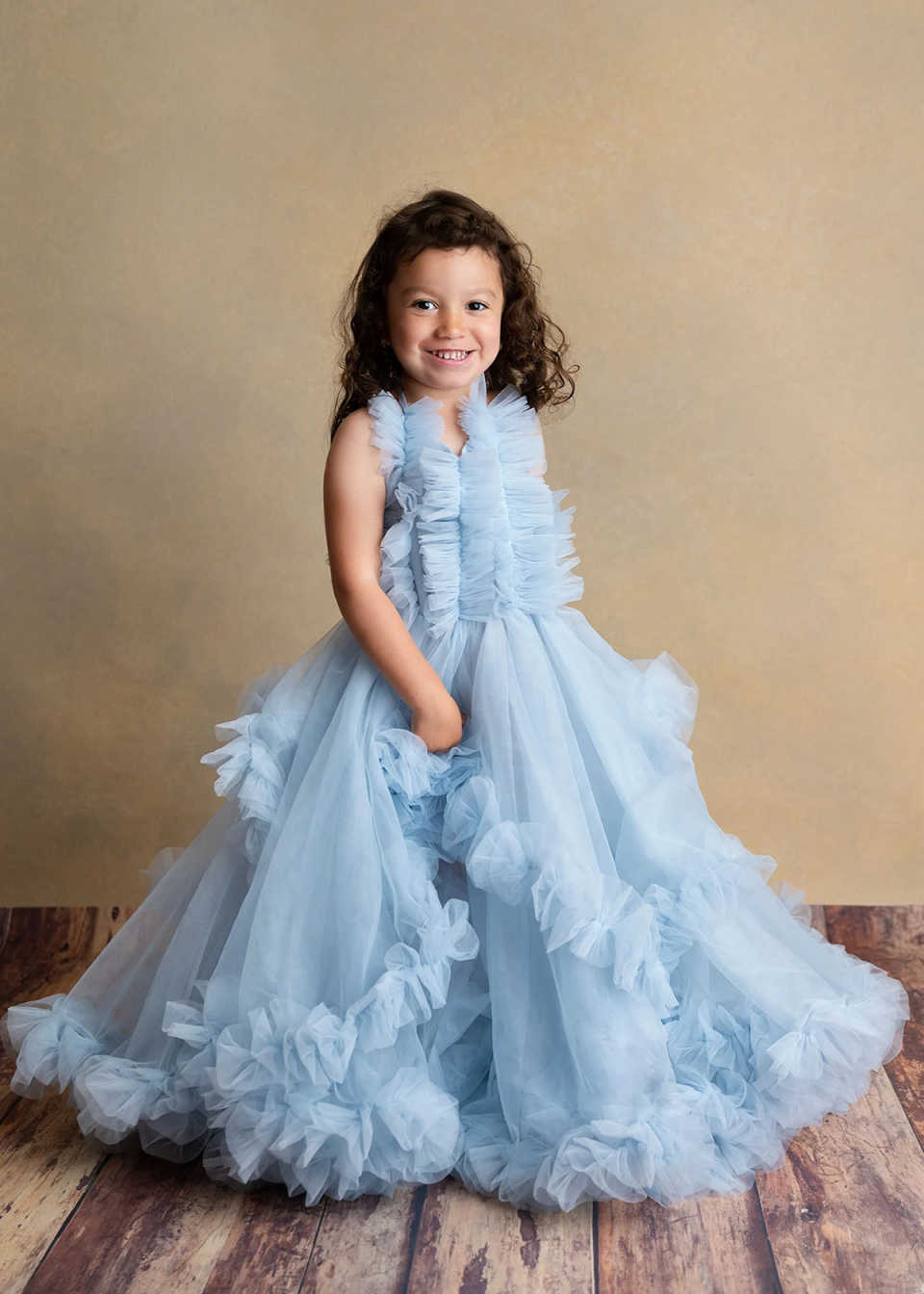 Blue Maternity Robes A Line Sweetheart Lace Appliques Fluffy Tiered for Photography Pregnancy Dresses Customized