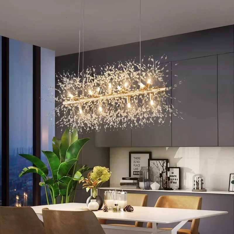 igh Luxury Restaurant Crystal Chandelier Modern Living Room Lamp Kitchen Table Luxury Lamp Creative Crystal LED ChandelierXJ250725