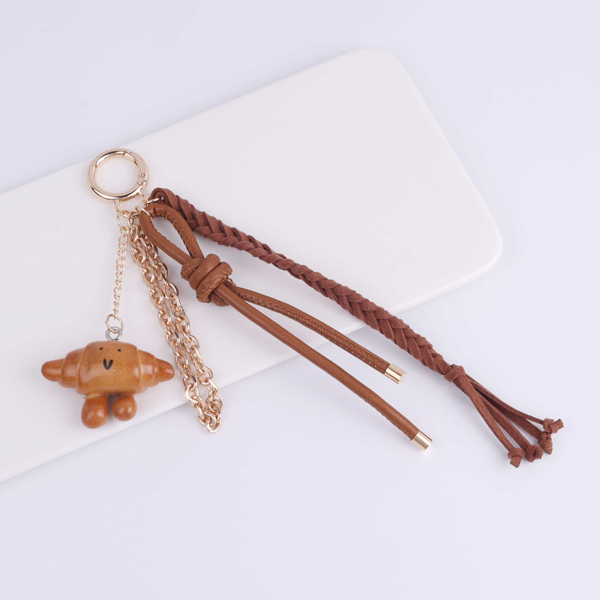 Trendy Ins Style Creative Food-shaped Keychain Bag Pendant Bread Chocolate Accessories 250715